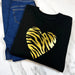 Ladies Gold Zebra Heart Sweatshirt