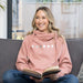 Dusky Pink Silver Stars Luxe Cowl Neck Hoodie