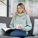 Sage Green Leopard Scattered Stars Cowl Neck Hoodie
