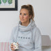 Grey Glitter Stars Cowl Neck Hoodie