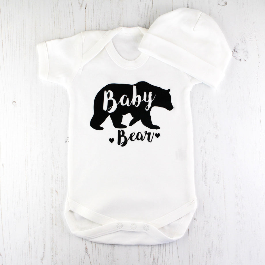 Baby Bear Bodysuit and Hat Set by Betty Bramble