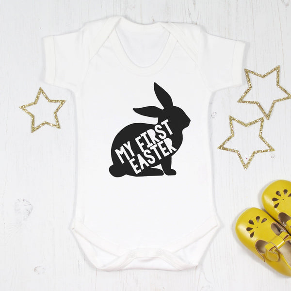 My First Easter Monochrome Baby Bodysuit, - Betty Bramble