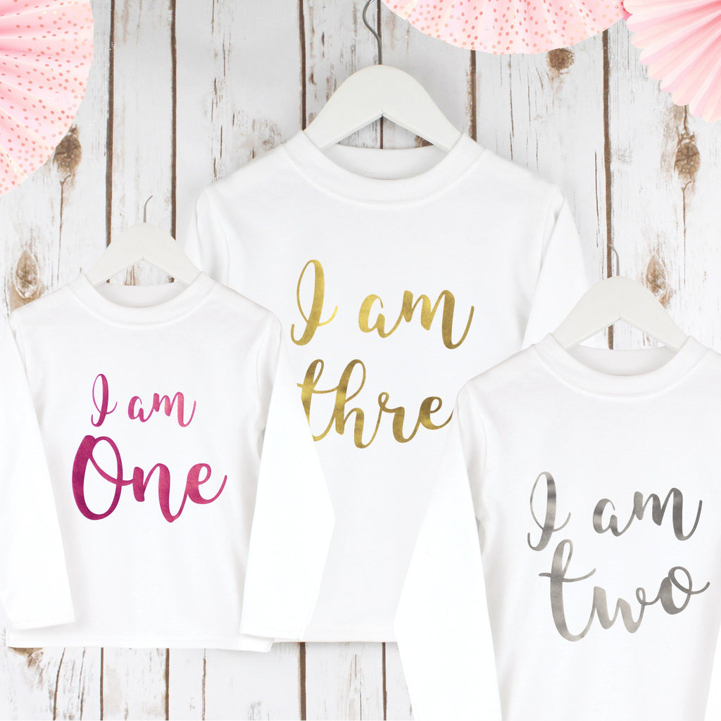 Children's Birthday T shirt with age