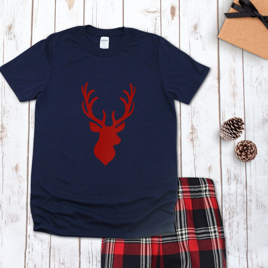 Men's Reindeer Stag Head Christmas Pyjamas - Express Delivery Available At Betty Bramble
