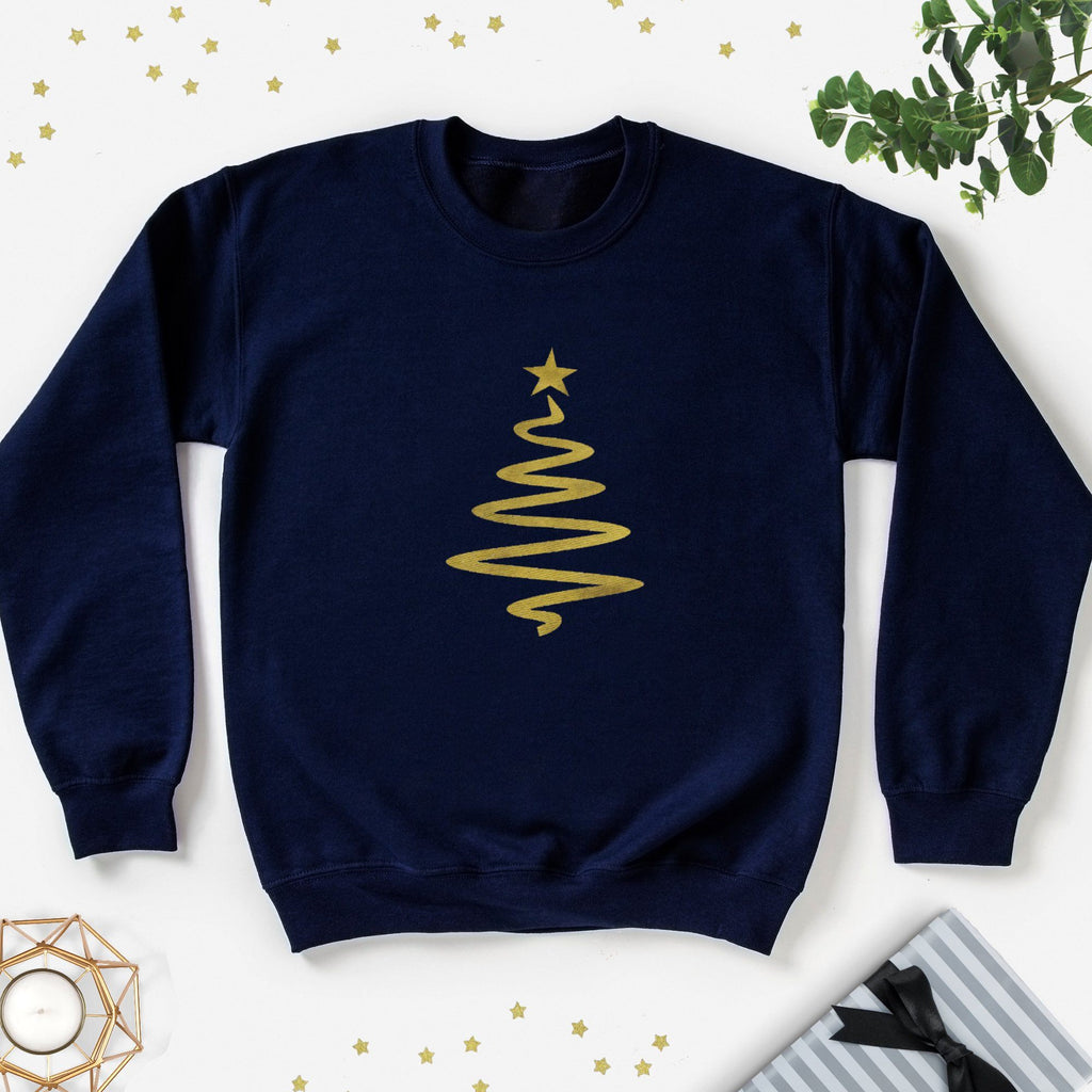 Gold Christmas Tree Sweatshirt - Express Delivery Available At Betty Bramble