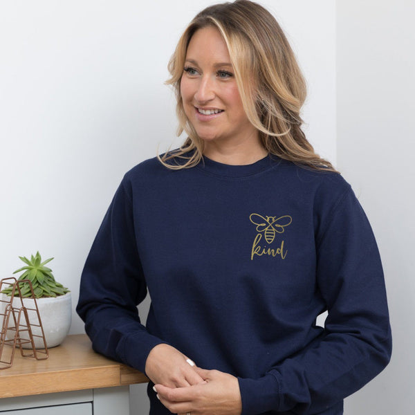 Be Kind Bumble Bee Navy Sweatshirt
