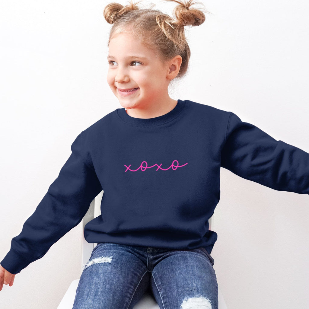Children's XOXO Neon and Navy Sweatshirt