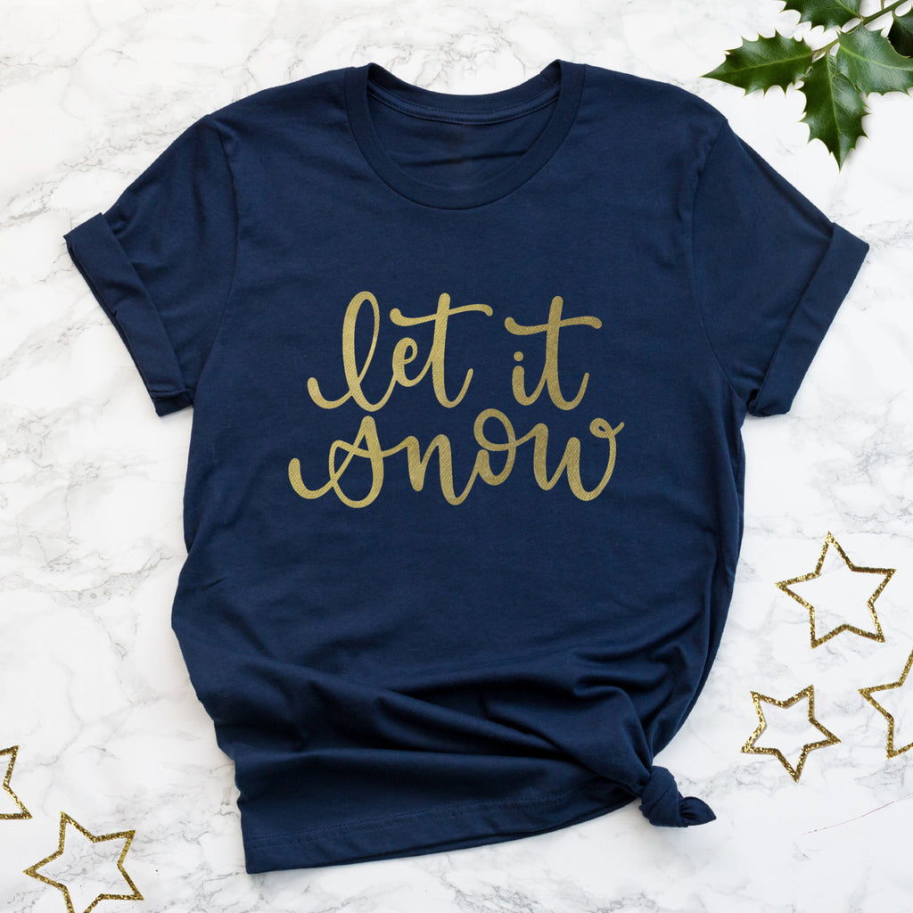 Ladies Let it Snow T Shirt - XMAS OUTLET - Express Delivery Available At Betty Bramble