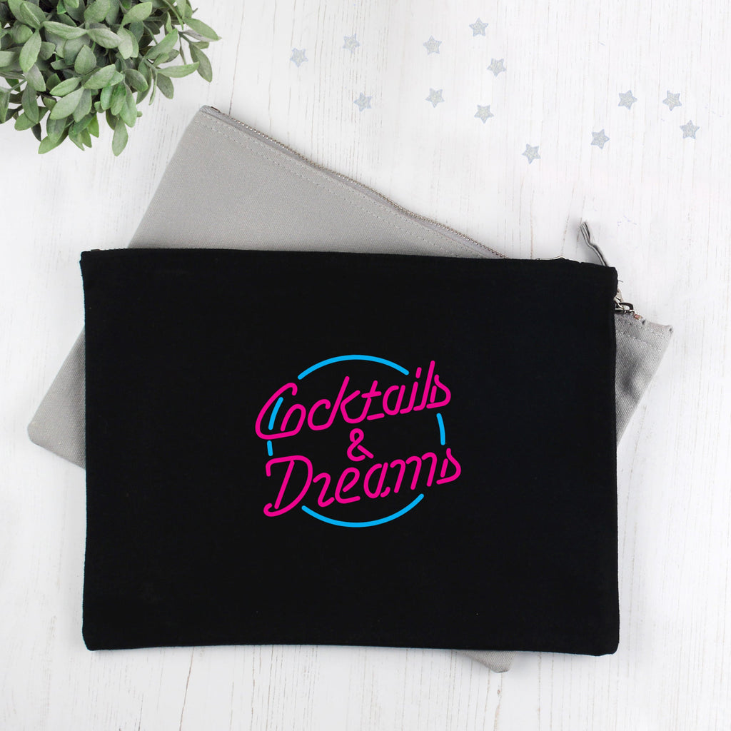 Cocktails and Dreams Make Up Bag