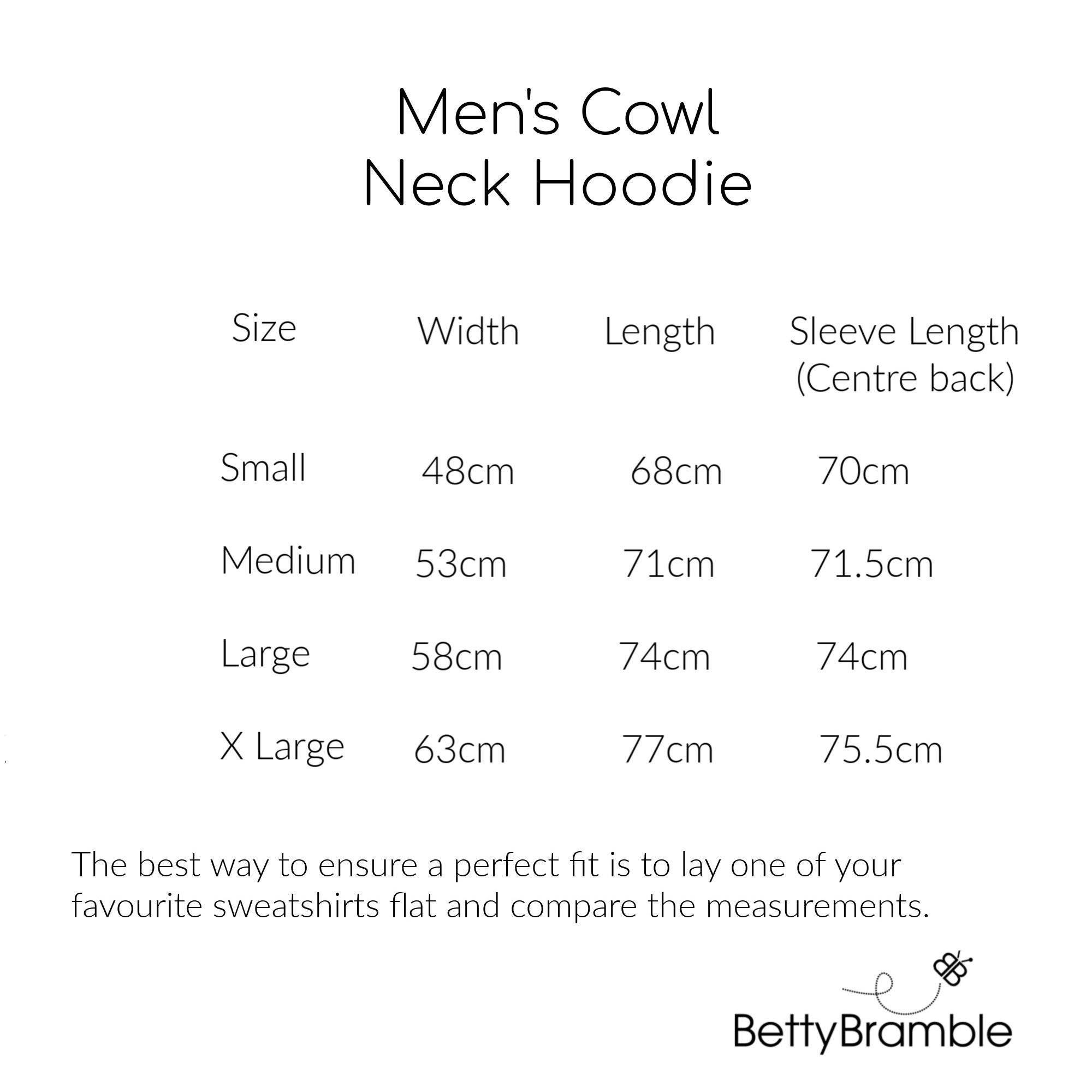 Cowl Neck Hoodie For Men Sweatshirt in Navy Betty Bramble
