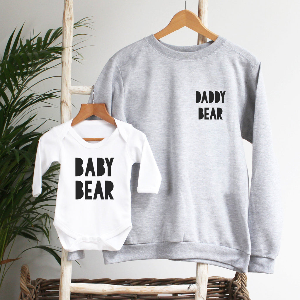 Daddy Bear Sweatshirt and Bodysuit Twinning Set