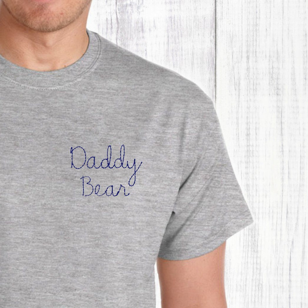 Daddy Bear Embroidered T Shirt, - Betty Bramble