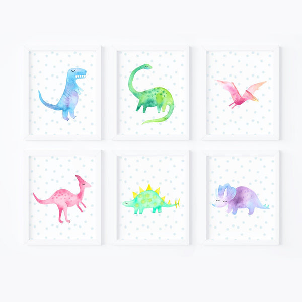 Dinosaurs Nursery Art Print Set,Art Print - Betty Bramble