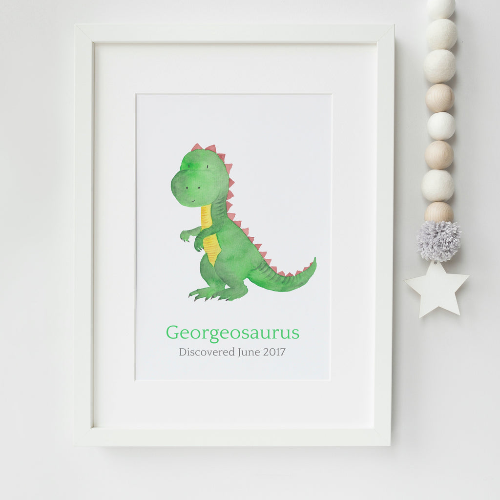 Personalised Dinosaur Nursery Art Print,Art Print - Betty Bramble