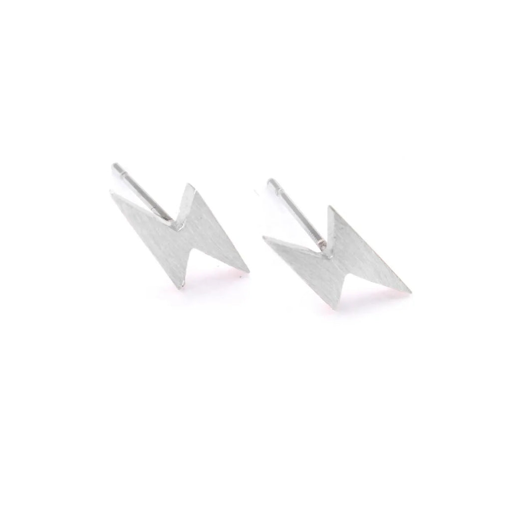 Lightning Bolt Earrings in Silver