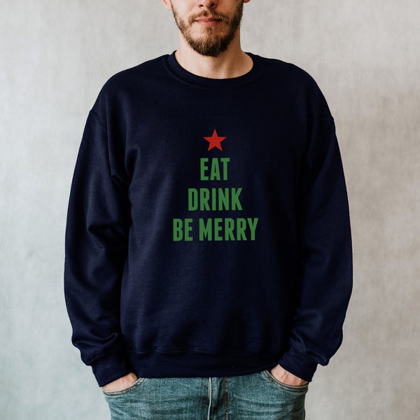 Eat Drink Be Merry Men's Christmas Jumper