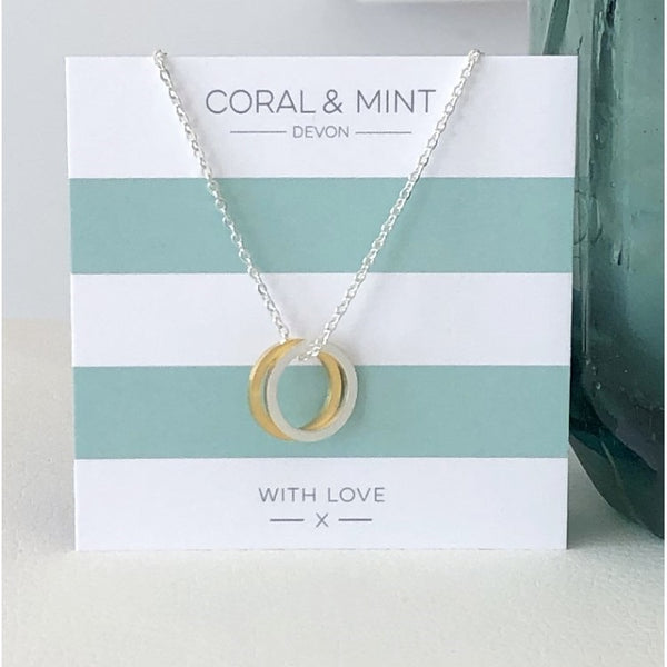 Double Eternity Necklace with Silver and Gold