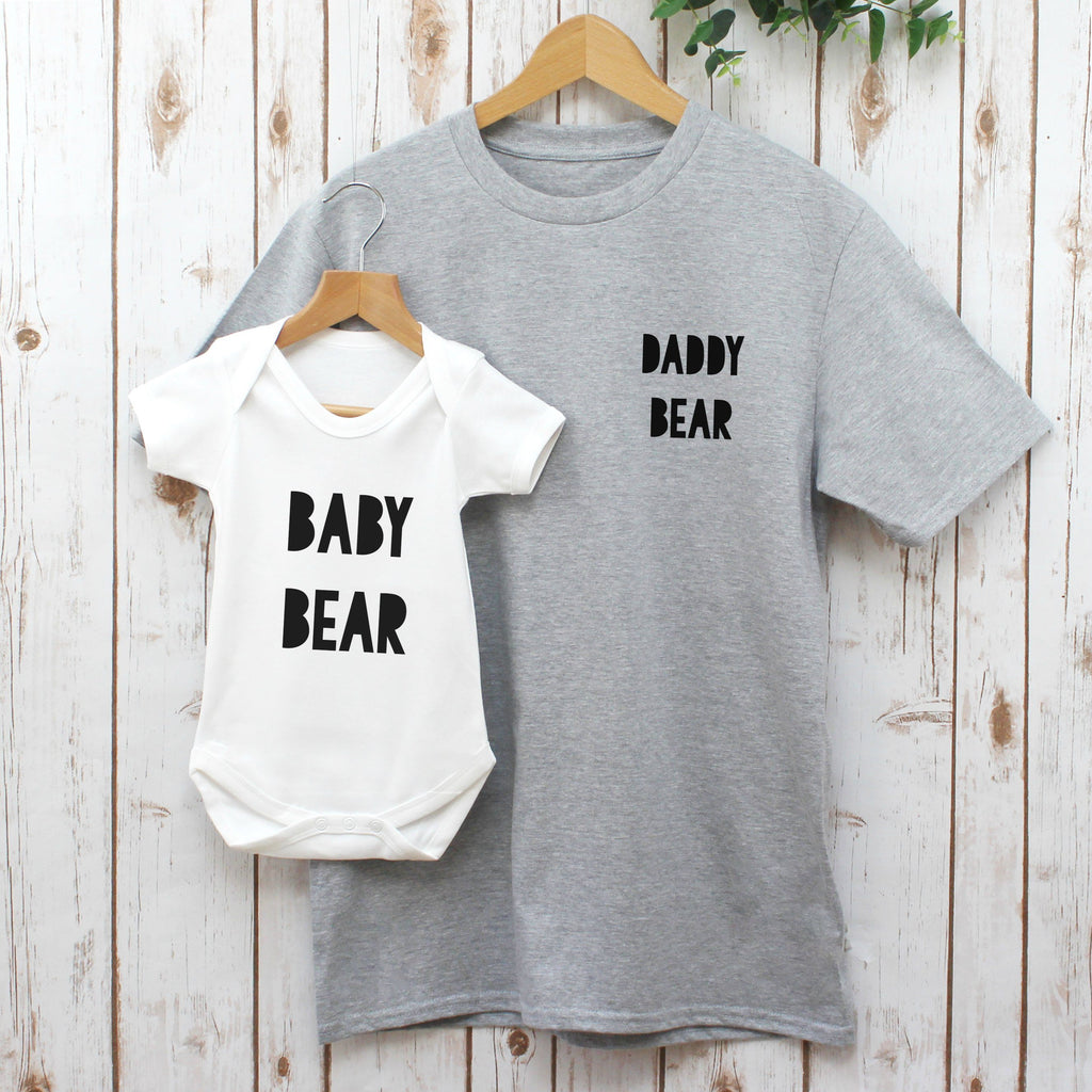 Daddy Bear and Baby Bear T Shirt Set, - Betty Bramble