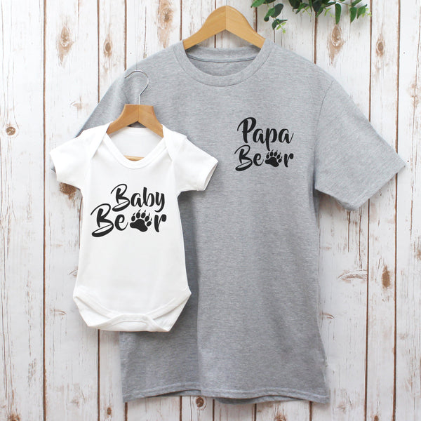 Daddy Bear and Baby Bear Matching T Shirt Set, - Betty Bramble