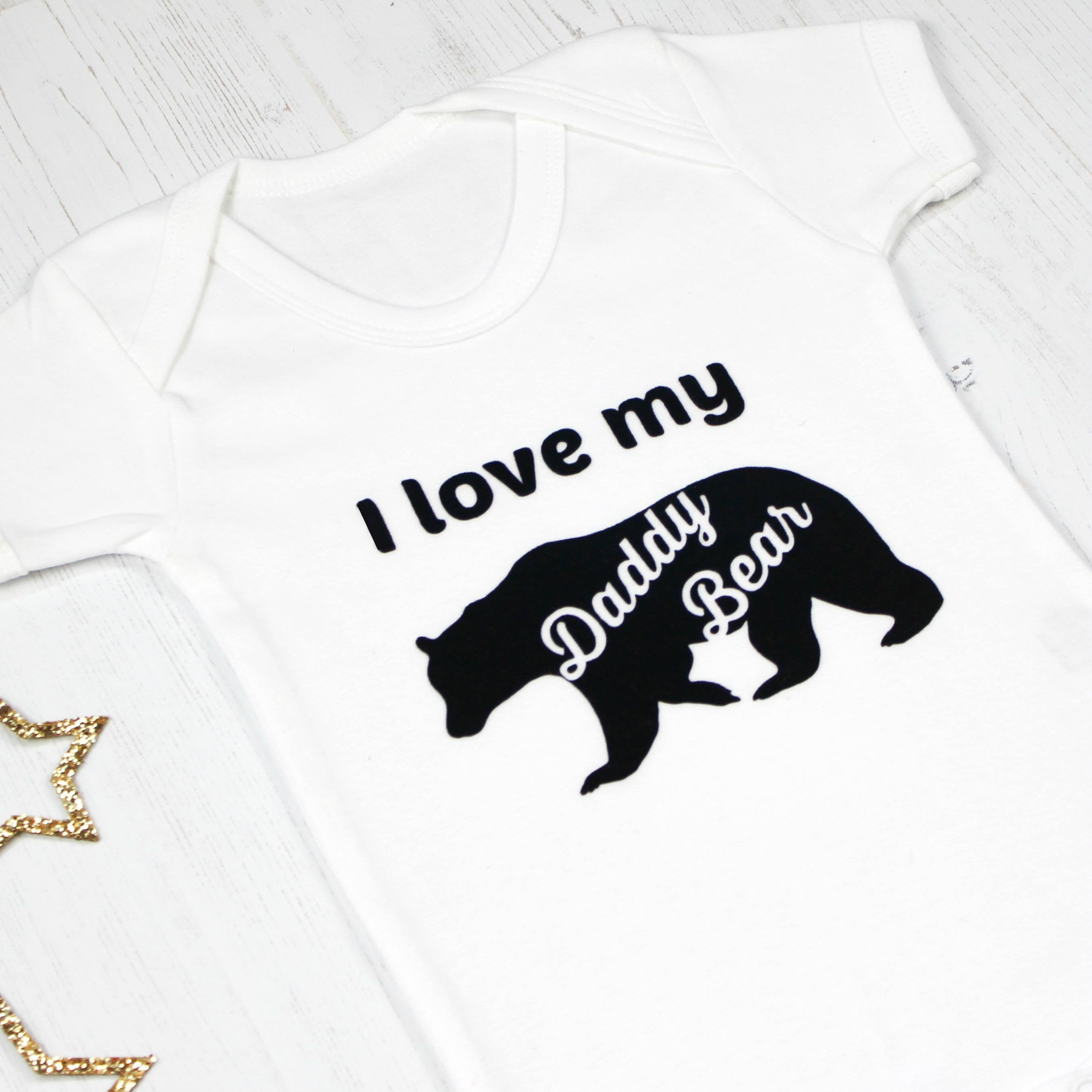 Fathers Day I love my Daddy Bear Onesie by Betty Bramble