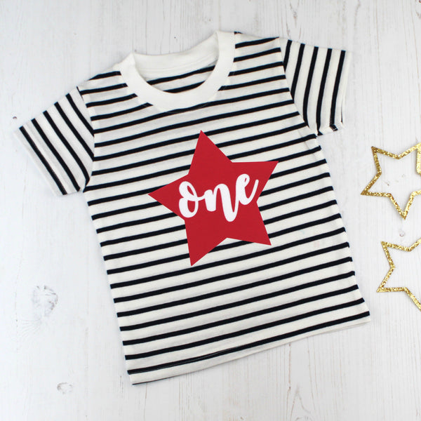 First Birthday Star Breton T Shirt, - Betty Bramble