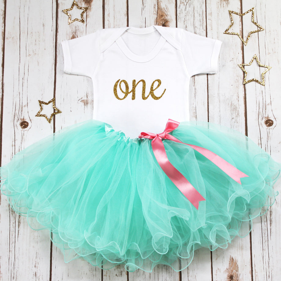 First Birthday Aqua Tutu Outfit by Betty Bramble
