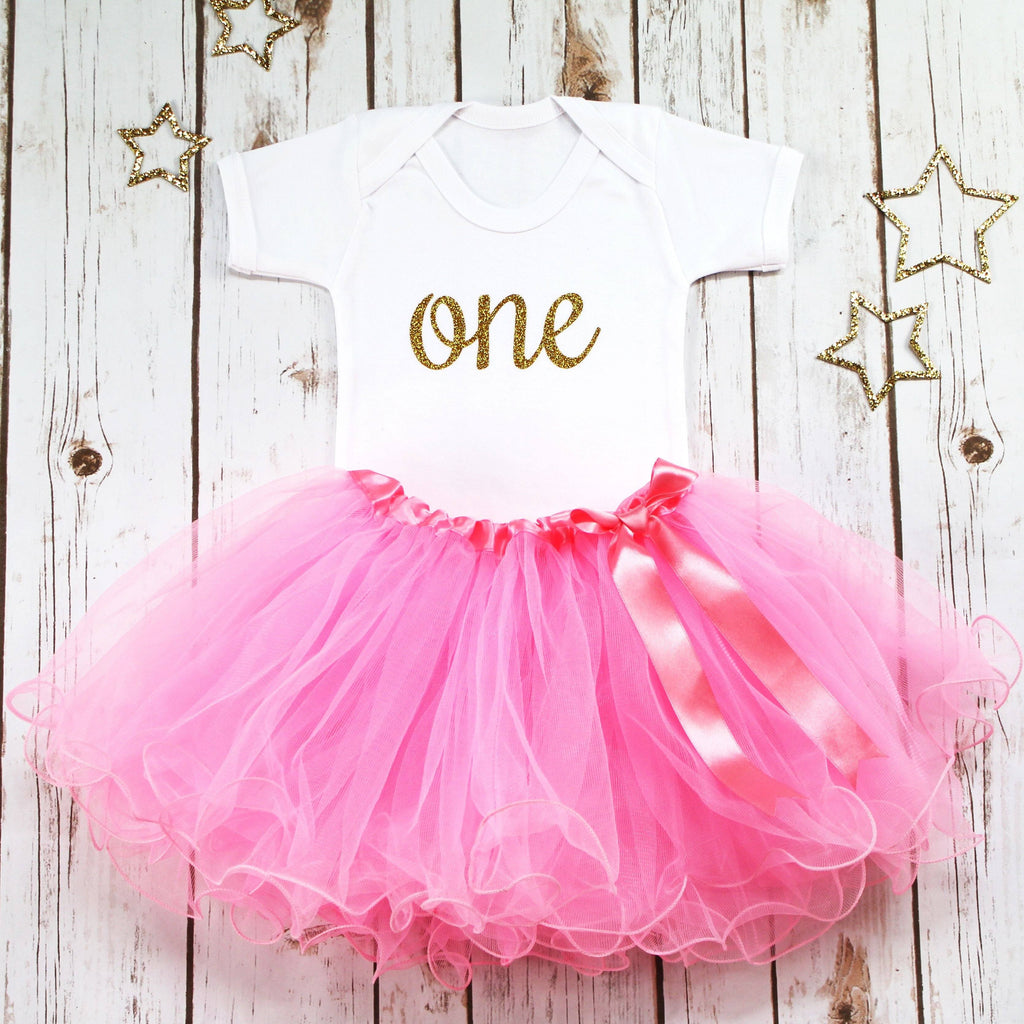 First Birthday Pink Tutu Outfit, - Betty Bramble