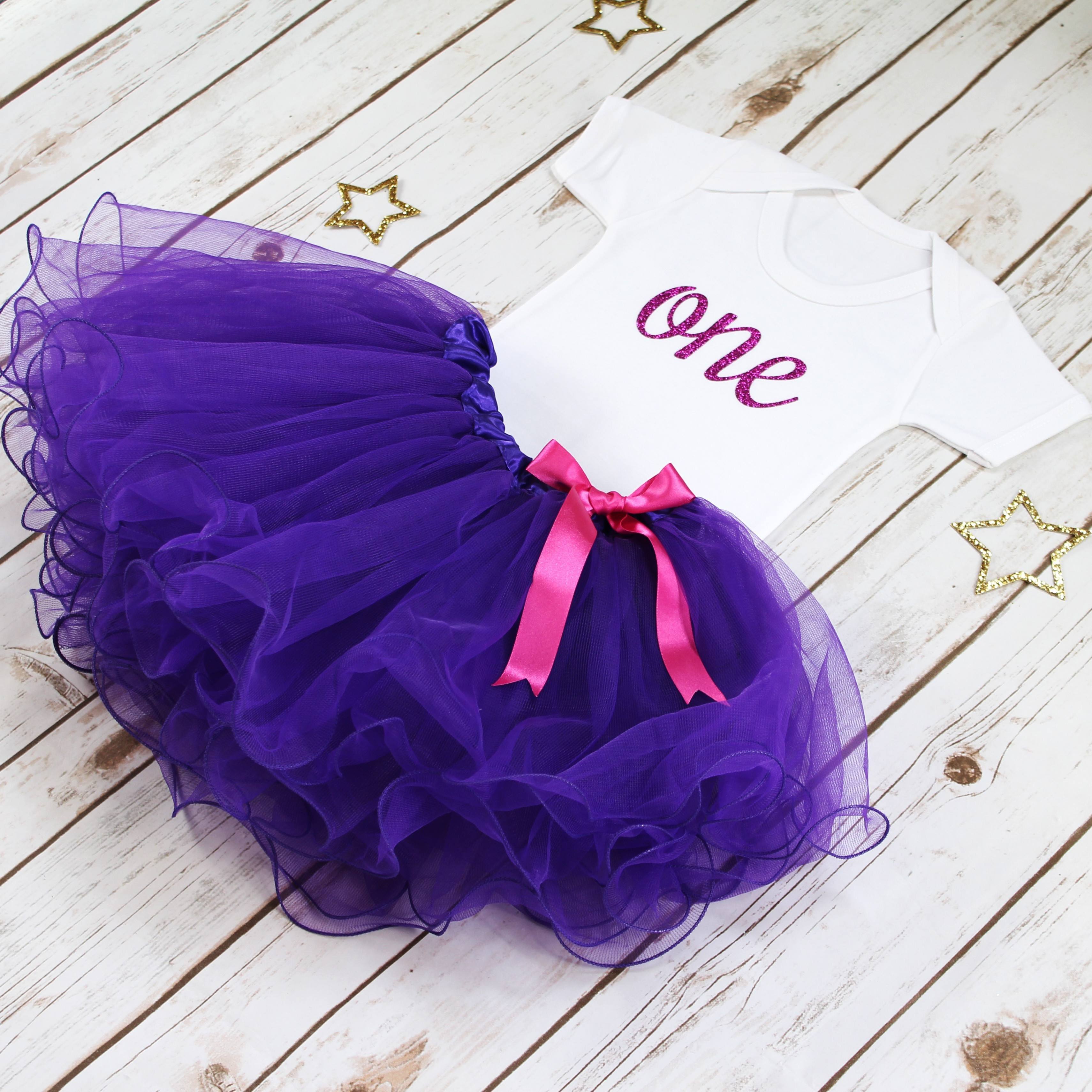 First Birthday Purple Tutu Outfit Betty Bramble