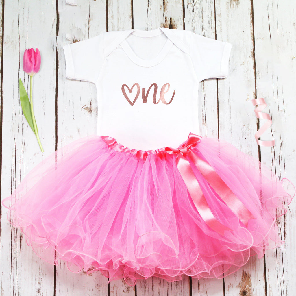 First Birthday Heart Tutu Outfit, - Betty Bramble