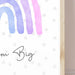 Rainbow and Bunny Rabbit Girls Nursery Art Print