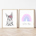 Rainbow and Bunny Rabbit Girls Nursery Art Print