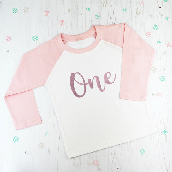 First Birthday Rose Gold T Shirt, - Betty Bramble