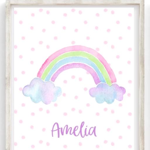 Unicorns and Rainbow Personalised Nursery Art Prints,Art Print - Betty Bramble