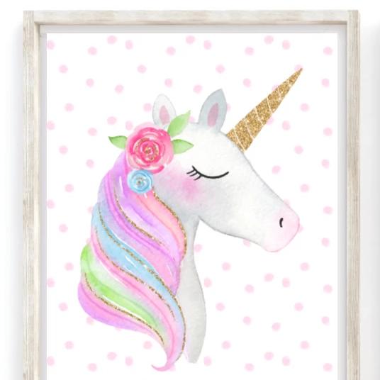 Unicorns and Rainbow Personalised Nursery Art Prints,Art Print - Betty Bramble