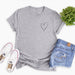 Silver Glitter Heart Ladies Grey T Shirt
