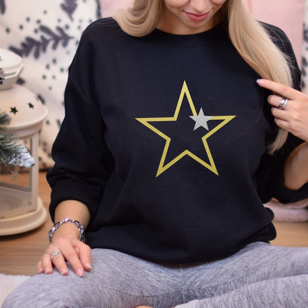 Ladies Gold and Black Starstruck Sweatshirt