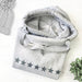 Grey Glitter Stars Cowl Neck Hoodie