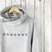 Grey Glitter Stars Cowl Neck Hoodie