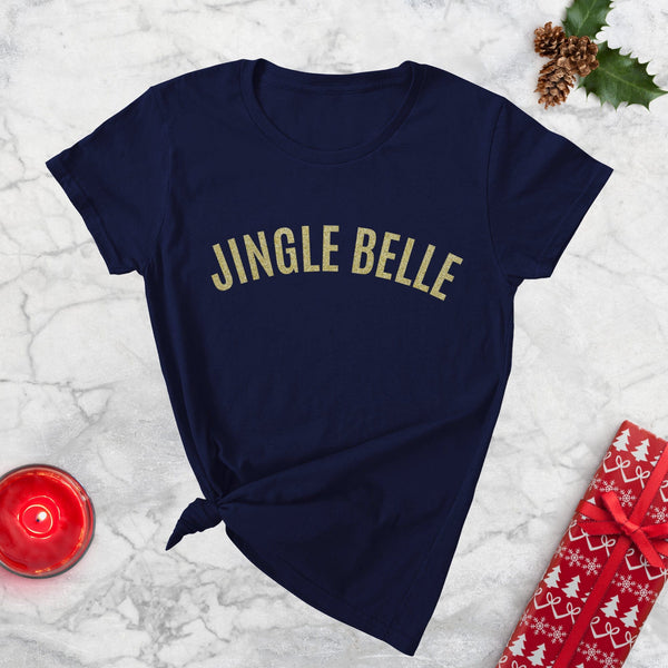 Jingle Belle Ladies Glitter Christmas T-Shirt