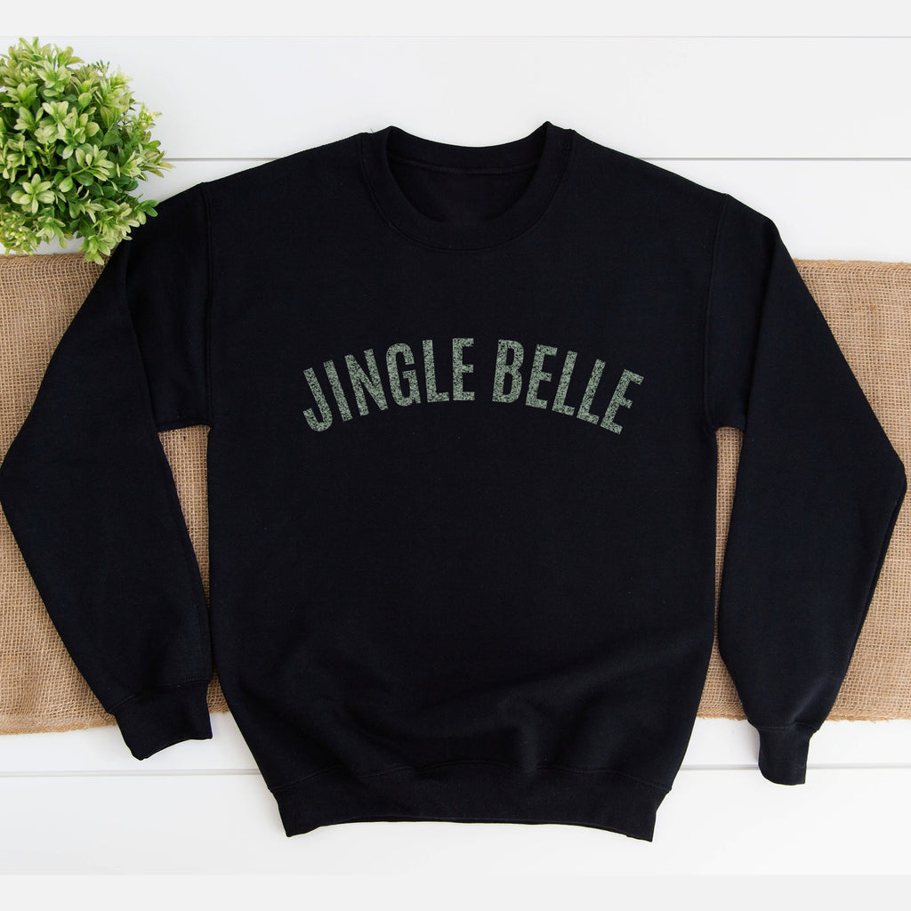 Jingle Belle Ladies Black Christmas Sweatshirt - Express Delivery Available At Betty Bramble