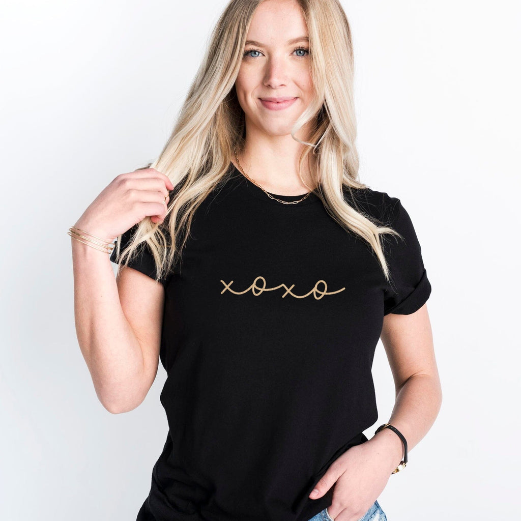 XOXO Ladies Gold and Black T-Shirt