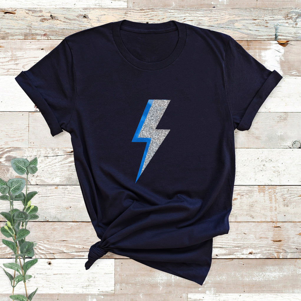 Ladies Blue Lightning Bolt T Shirt, - Betty Bramble