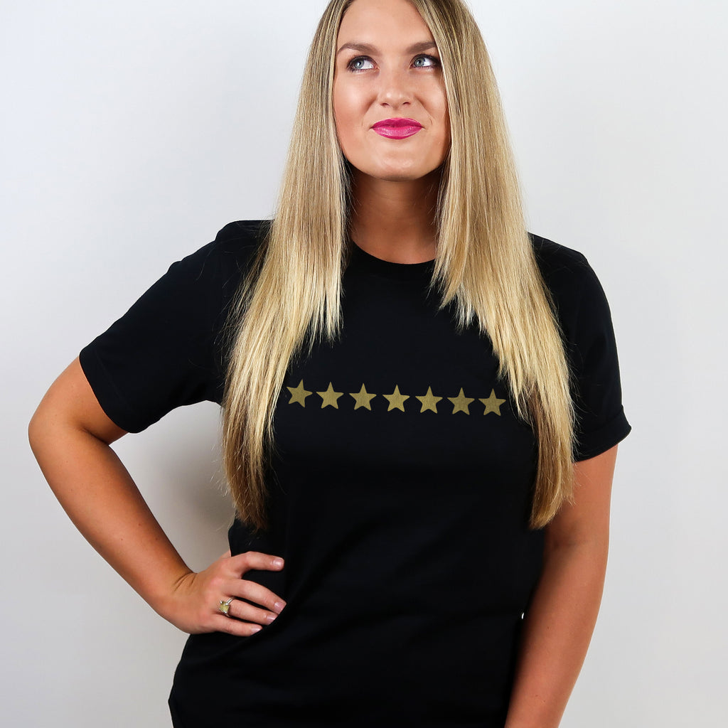Gold Mini Stars Ladies T Shirt