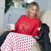 Ladies Christmas Jumper - Merry & Bright in Red,Christmas - Betty Bramble