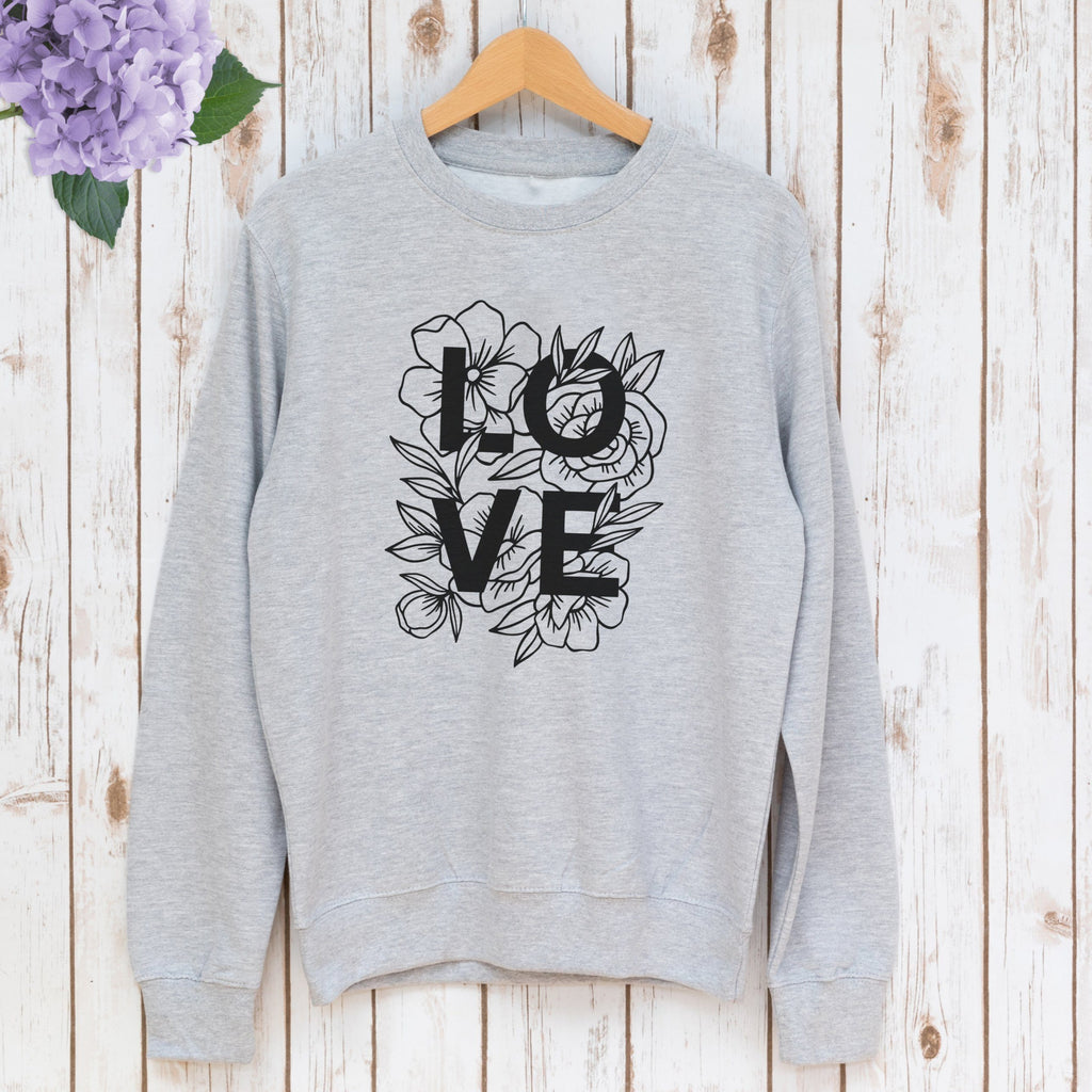 Ladies Floral Love Sweatshirt,Ladies Sweatshirt - Betty Bramble