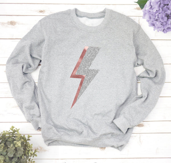 Ladies Lightning Bolt Sweatshirt,Ladies Sweatshirt - Betty Bramble