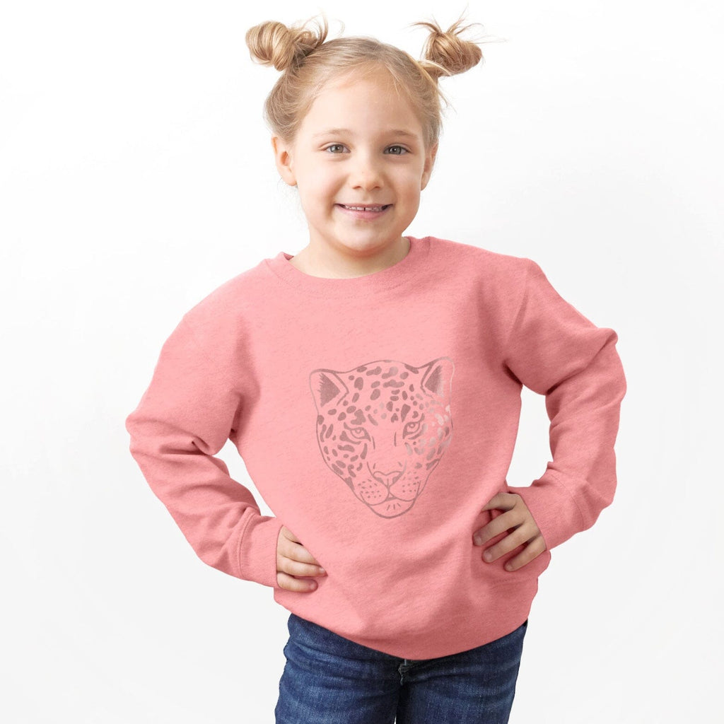 Rose Gold Leopard Face Children's Dusky Pink Sweatshirt