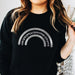 Silver and Leopard Print Black Rainbow Sweatshirt
