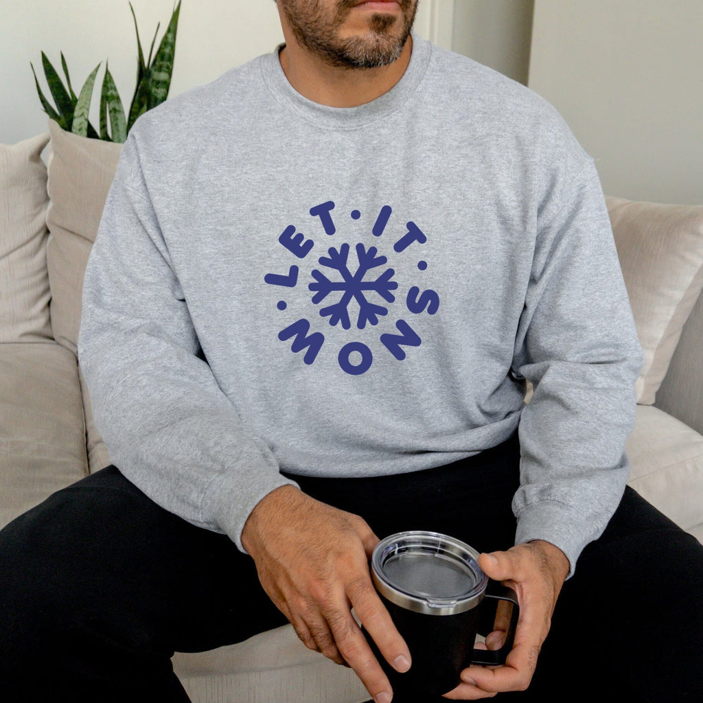 Let It Snow Men's Grey Christmas Jumper - Express Delivery Available At Betty Bramble