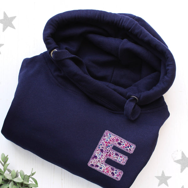 Liberty Print Navy Luxe Cowl Neck Sweatshirt